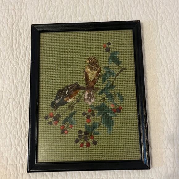 Cross Stitch Bird Decor/ Wall Hanging Cross Stitch Decor - Picture 1 of 5